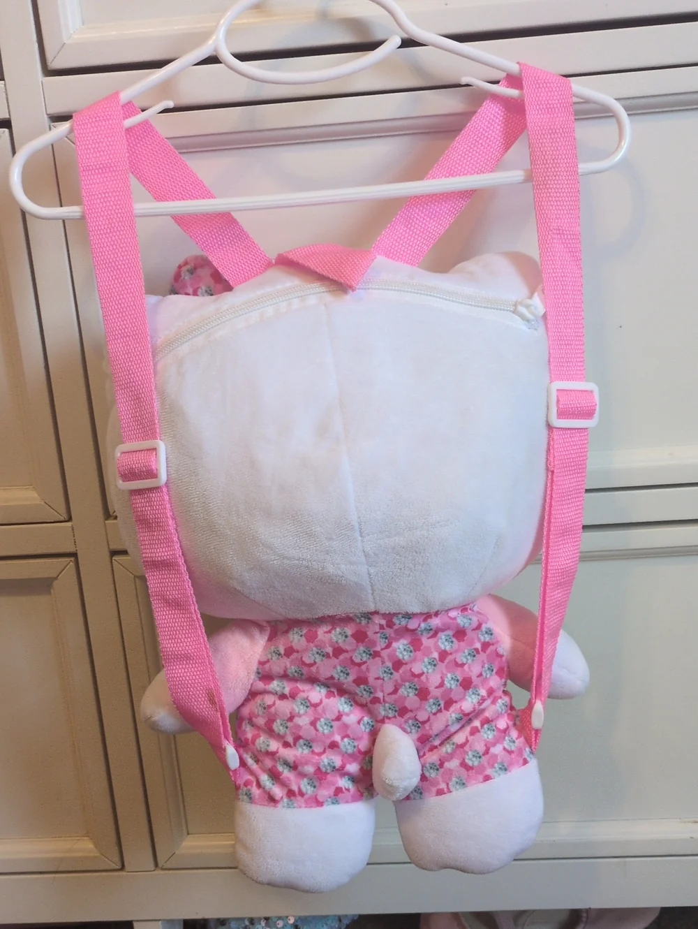 Pink Floral Plush Character Backpack - Kids Toy